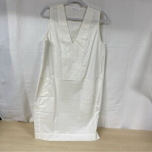 Everlane White Sleeveless Shift Dress Women’s Size 6 Minimalist Midi